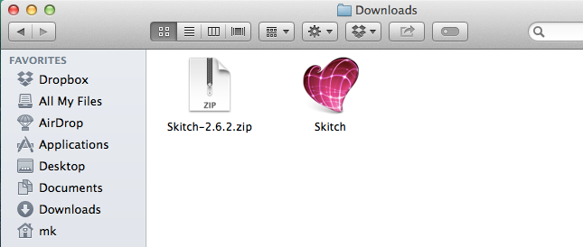 Evernote Skitch installation interaction on Mac